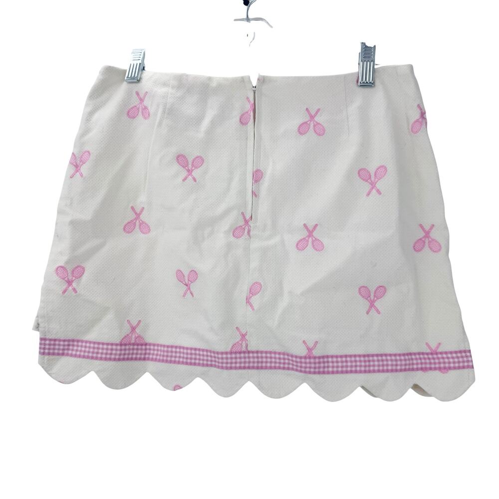 Lilly Pulitzer The Perfect Vintage Tennis Skirt Embroidered Pink Racquets Sz 4P - Picture 8 of 11